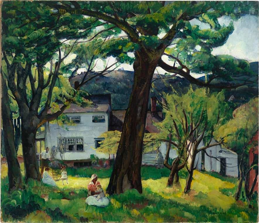 Summer Days, Camden Maine, the Bellows Family — Leon Kroll