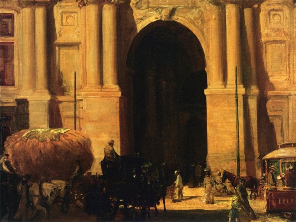 East Entrance, City Hall, Philadelphia — John Sloan