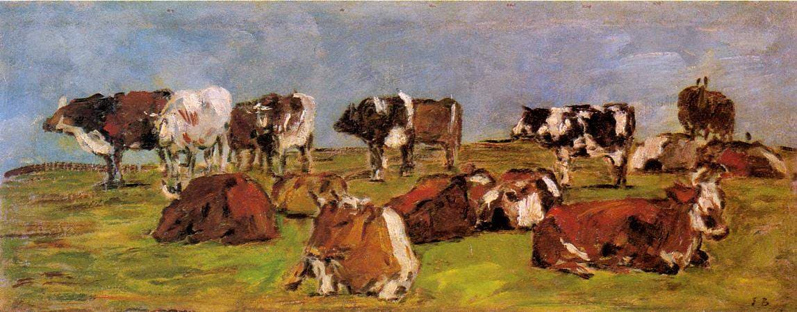 Cows in a Field — Eugène Boudin