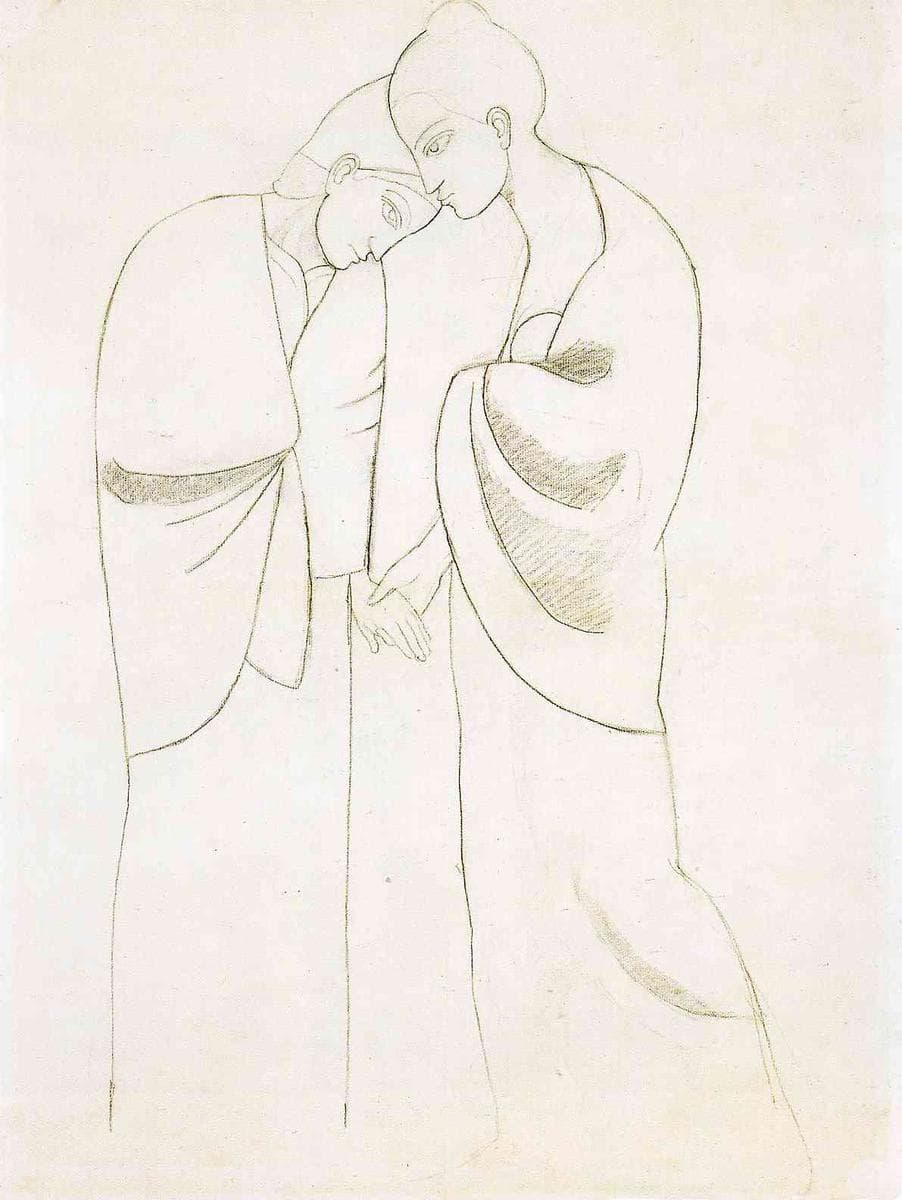Study to "Two sisters" — Pablo Picasso