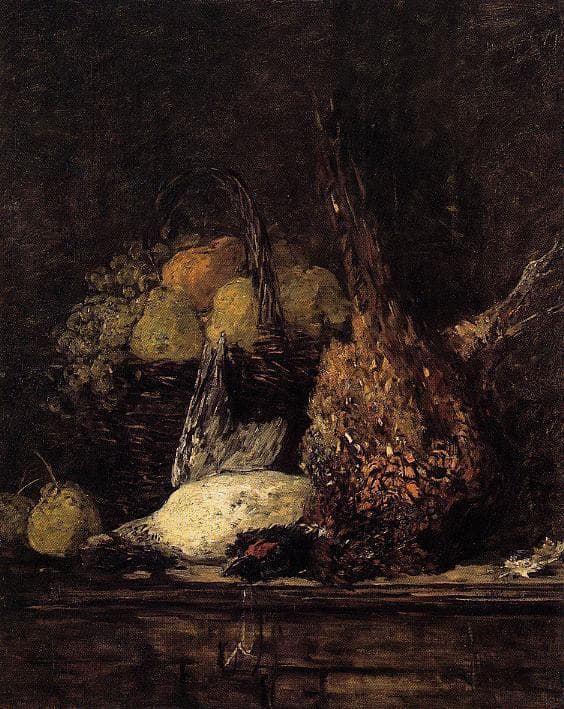 Pheasant, Duck and Fruit — Eugène Boudin