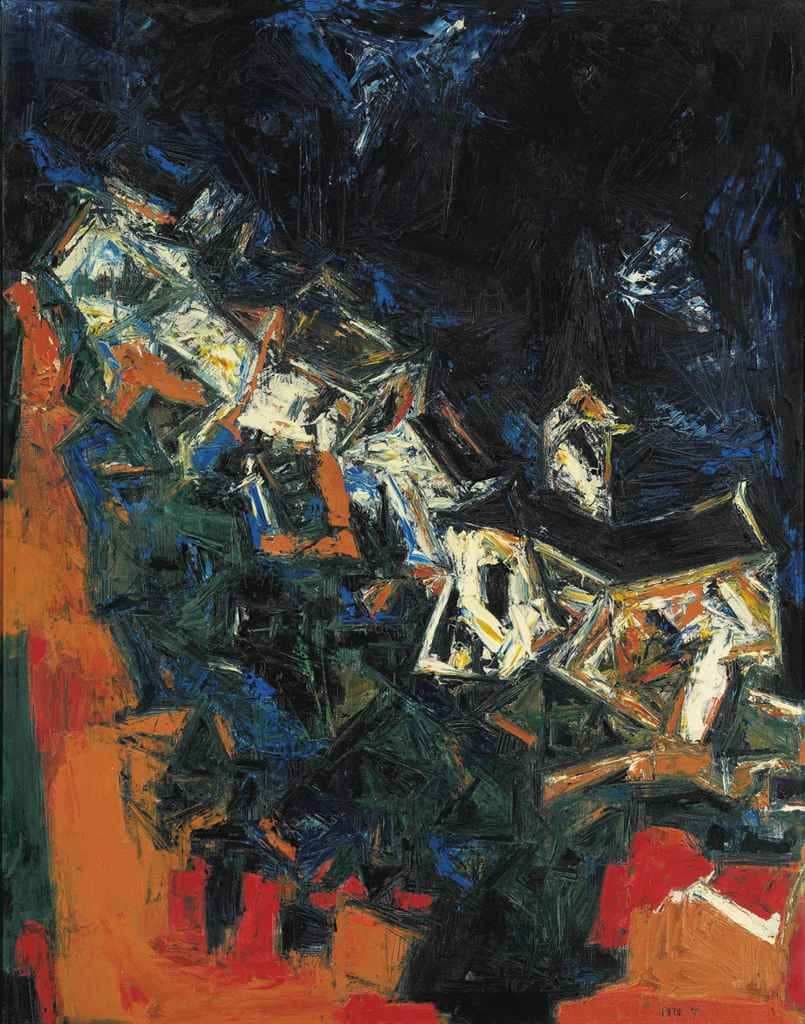 Clocher du Village — S. H. Raza