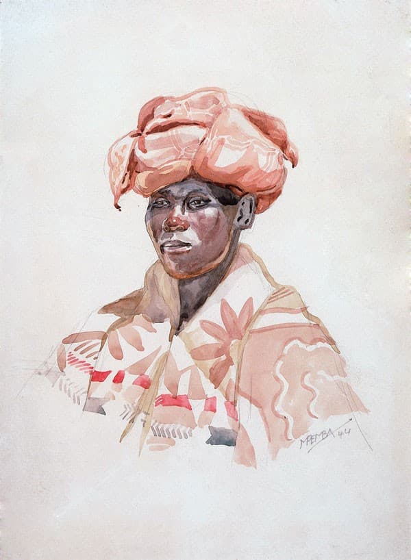 Basoth woman with headdress — George Pemba