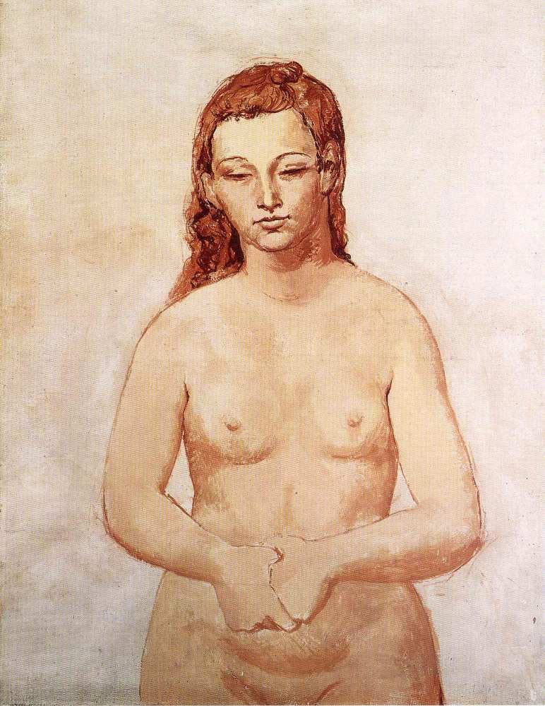 Nude with her hands pressed to each other — Pablo Picasso