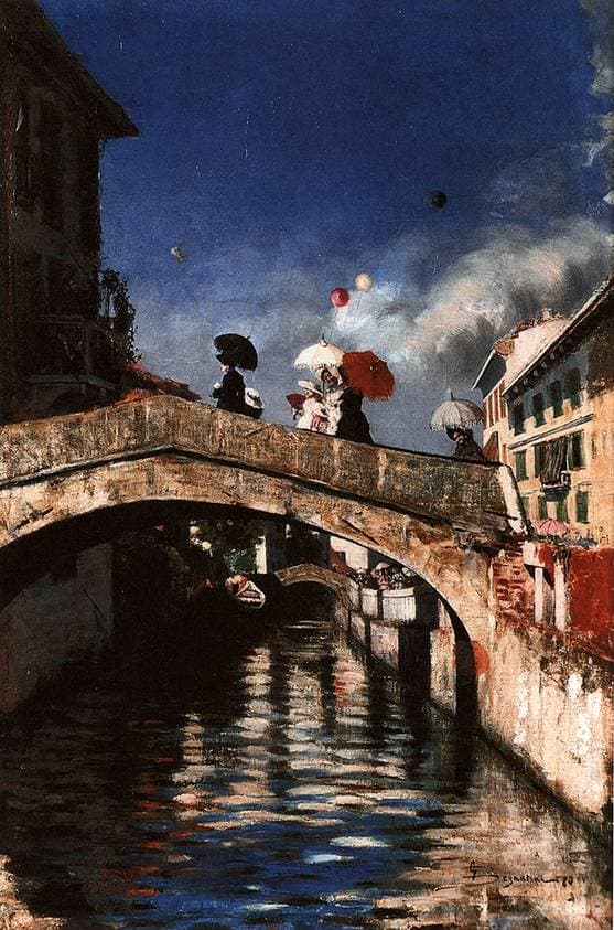 The canal at Ponte San Marco — Giovanni Segantini