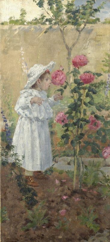 Girl among the roses — Niccolo Cannicci