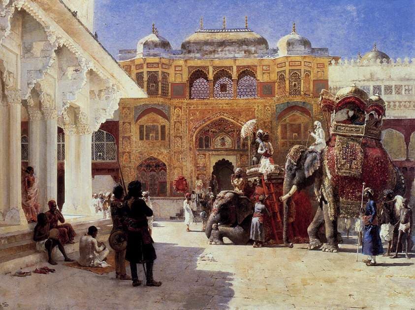 Arrival Of Prince Humbert, The Rajah, At The Palace Of Amber — Edwin Lord Weeks