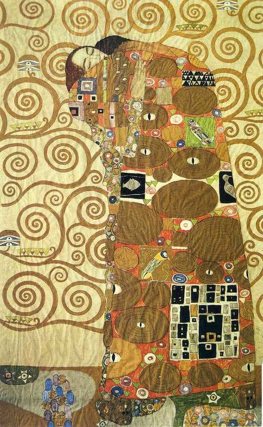 Cartoon for the Frieze of the Villa Stoclet in Brussels: Fulfillment — Gustav Klimt