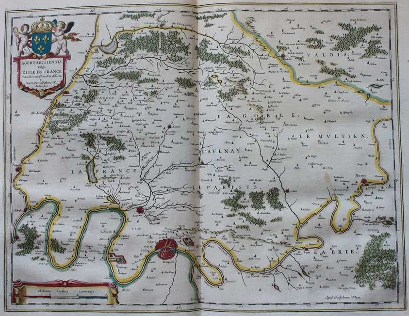 Ager Parisiensis, Vulgo L'Isle De France — Joan Blaeu