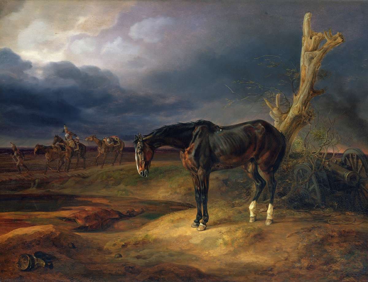 Ownerless Horse on the Battlefield at Moshaisk in 1812 — Albrecht Adam