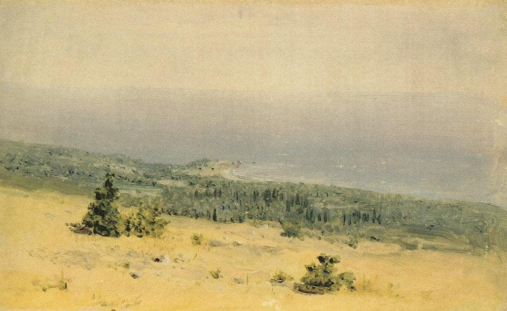 View of the beach and sea from the mountains. Crimea — Arkhip Kuindzhi