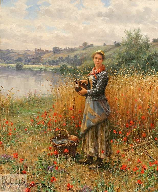 Madeleine in An Wheat Field — Daniel Ridgway Knight