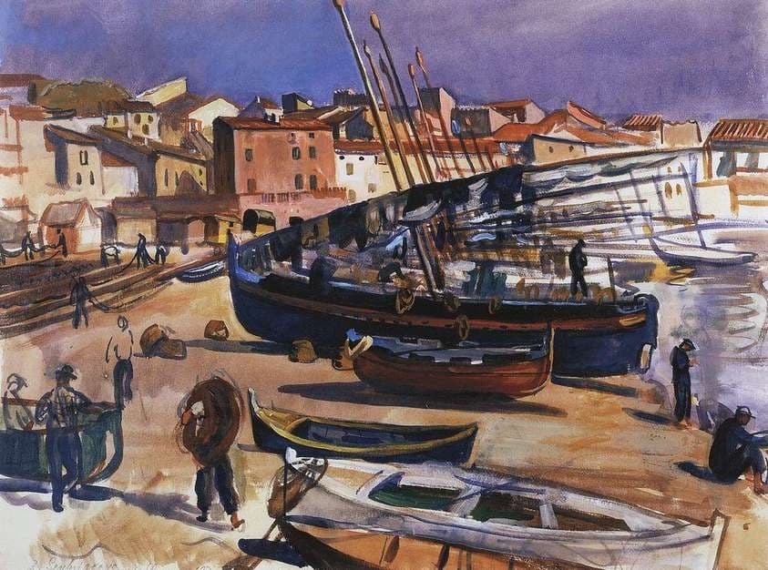 Collioure. Port with boats — Zinaida Serebriakova
