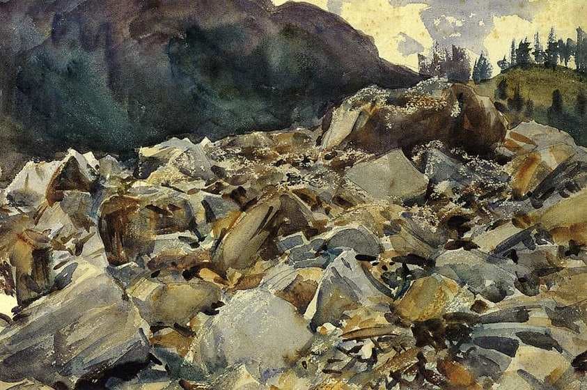 Purtud, Alpine Scene and Boulders — John Singer Sargent