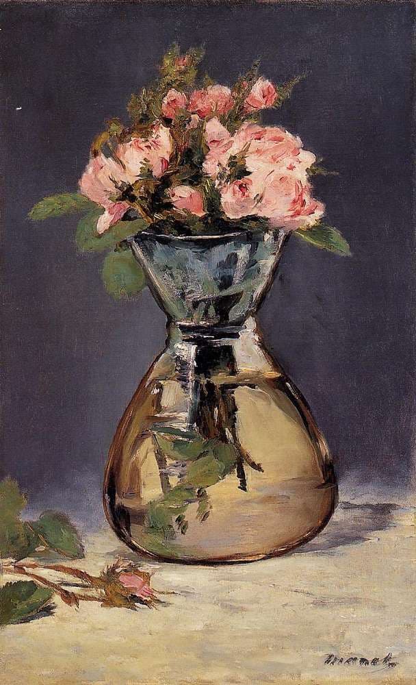 Moss Roses in a Vase — Édouard Manet
