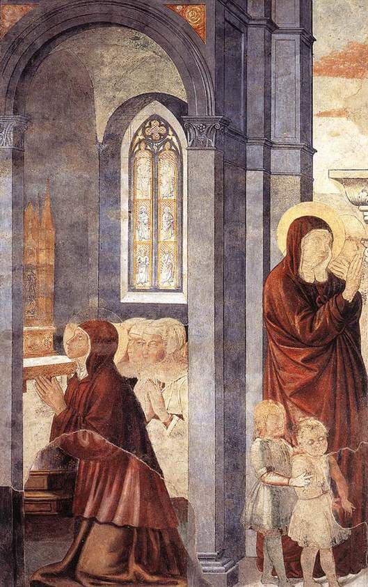 St. Augustine Leaving His Mother — Benozzo Gozzoli