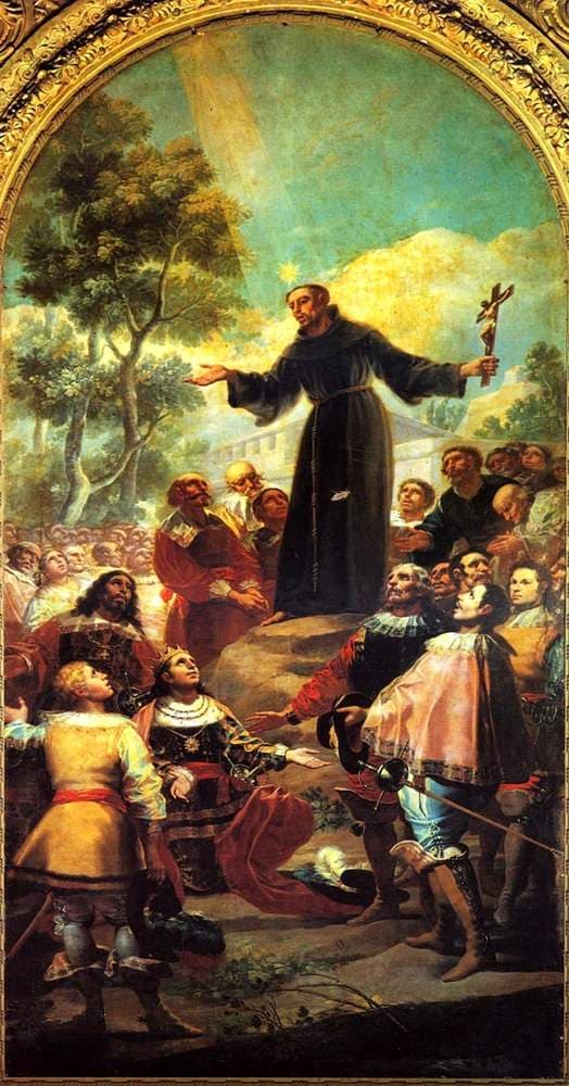 St. Bernardino of Siena preaching to Alfonso V of Aragon — Francisco Goya