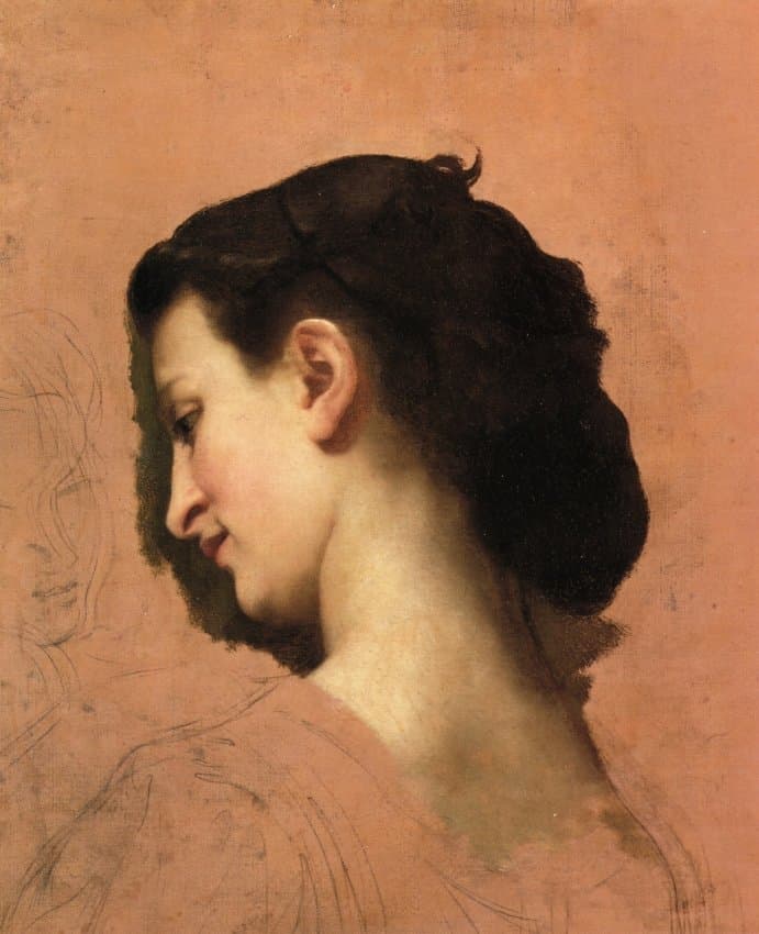Study of a Young Girl s Head — William-Adolphe Bouguereau