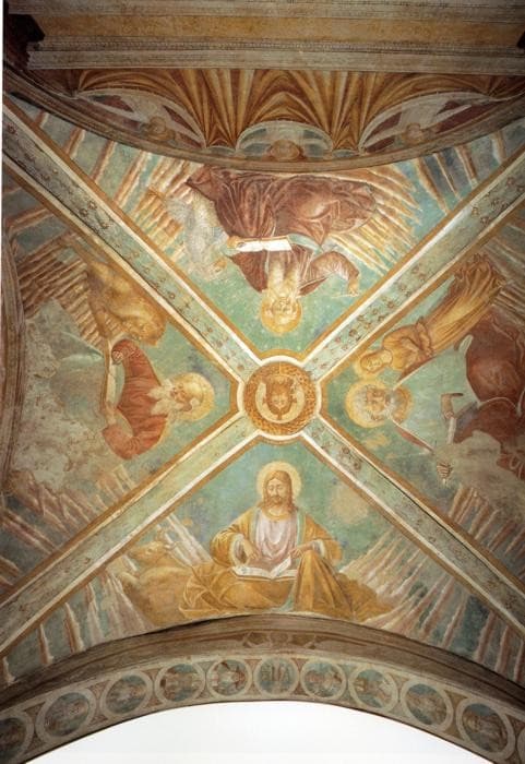 Tabernacle of the Madonna delle Tosse: Four Evangelists — Benozzo Gozzoli