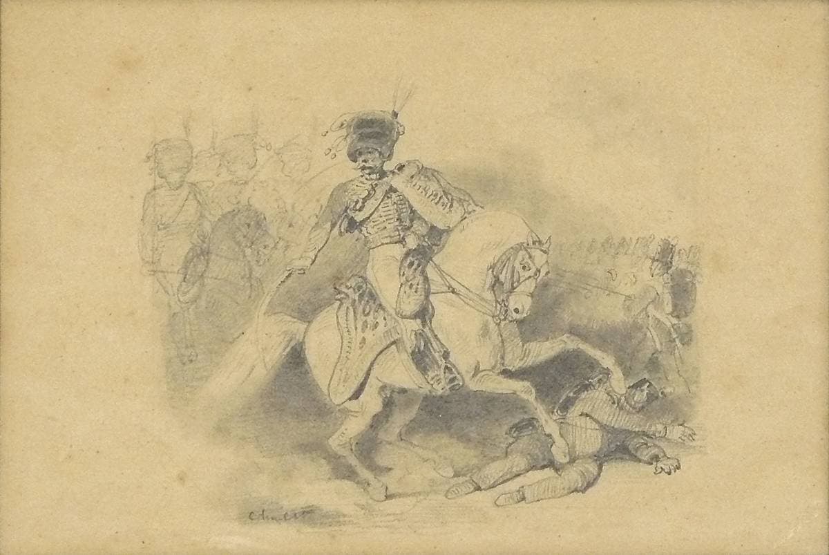 General Lallemand at Waterloo — Nicolas-Toussaint Charlet