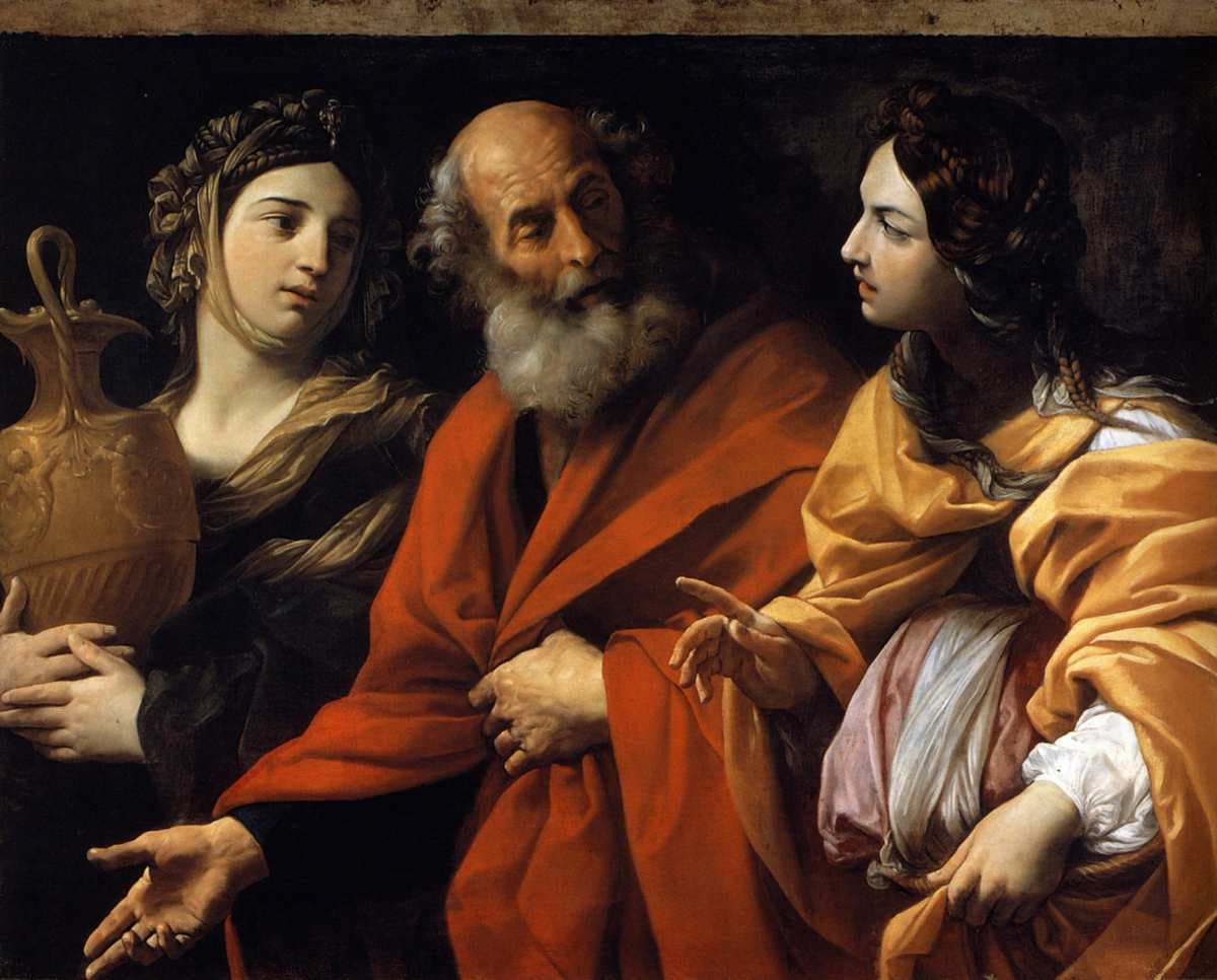 Lot and His Daughters Fleeing Sodom — Guido Reni