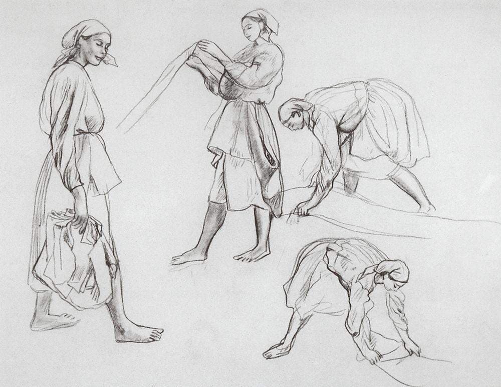 Four female figures — Zinaida Serebriakova