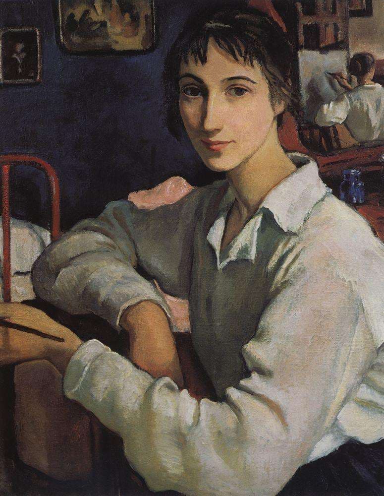 Self-portrait in a white blouse — Zinaida Serebriakova