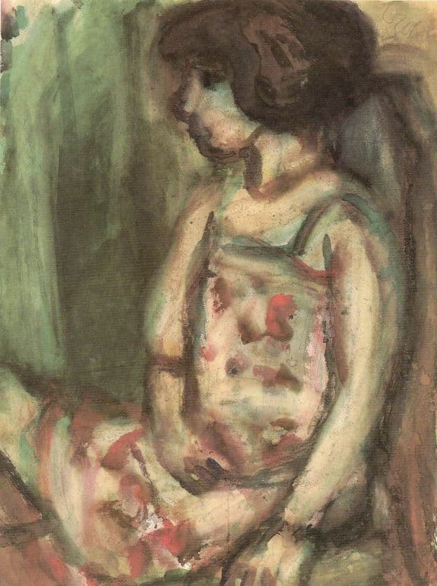 Young Girl Sitting — Béla Czóbel