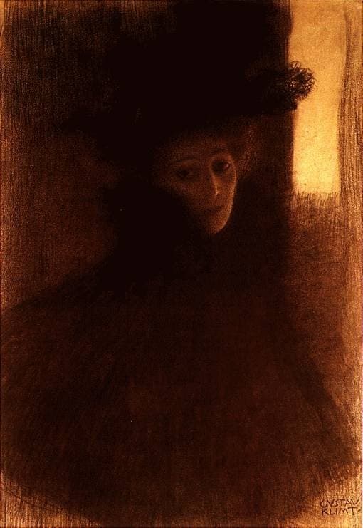 Lady with Cape and Hat — Gustav Klimt