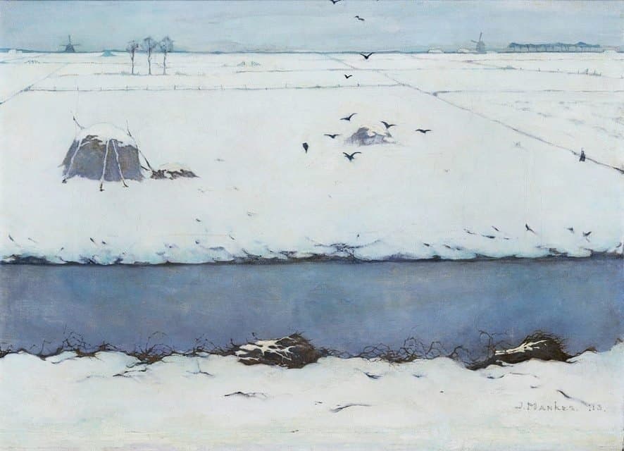 Snowy Landscape With Ditch — Jan Mankes