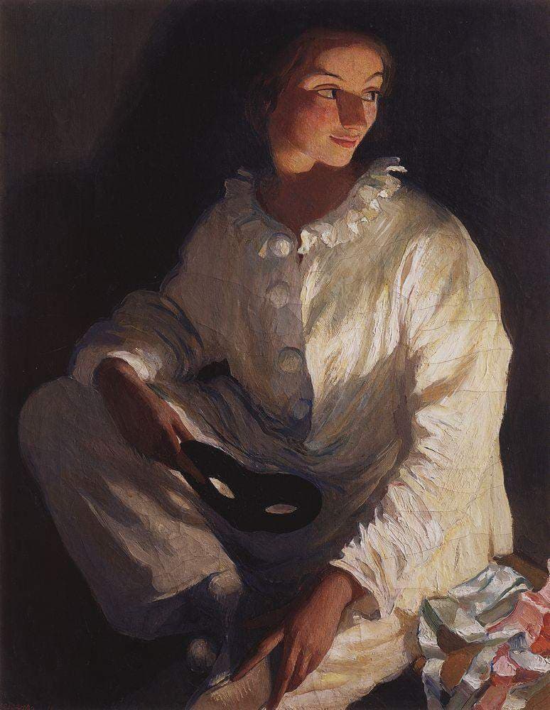 Pierrot (Self portrait in the costume of Pierrot) — Zinaida Serebriakova