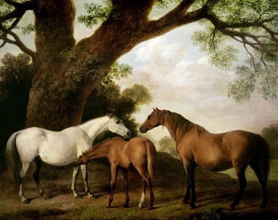 Two Shafto Mares and a Foal — George Stubbs