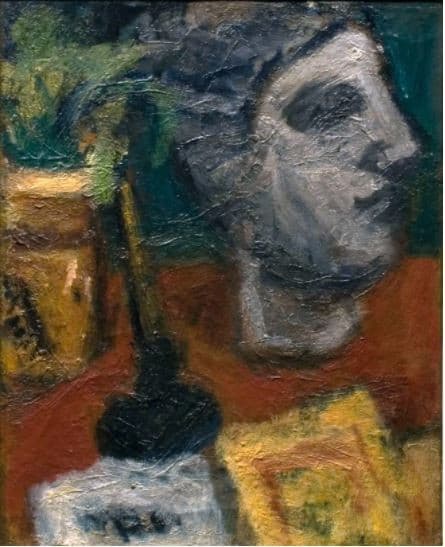 Still Life with Sculpturead Head — Béla Czóbel