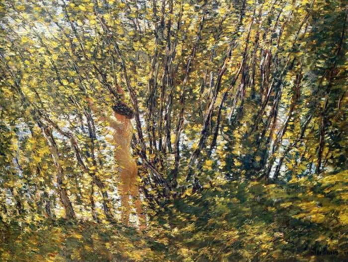 Nude in Sunlilt Wood — Childe Hassam