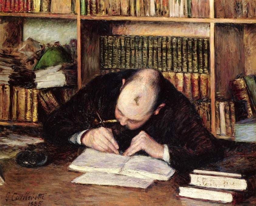 Portrait of a Man Writing in His Study — Gustave Caillebotte