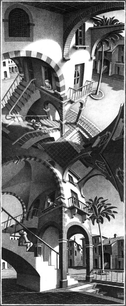 High and Low — M.C. Escher