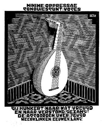 Emblemata - Lute — M.C. Escher