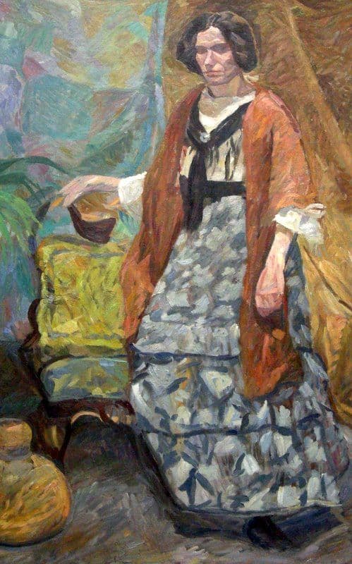Interior with Artist's Sister, Emma Weie — Edvard Weie