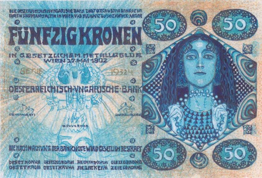 Design for the bill of 50 crowns — Koloman Moser
