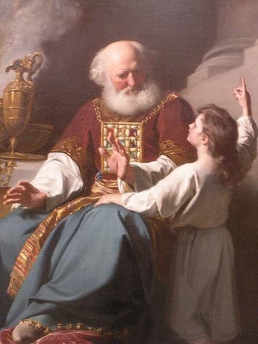 Painting of Samuel learning from Eli — John Singleton Copley