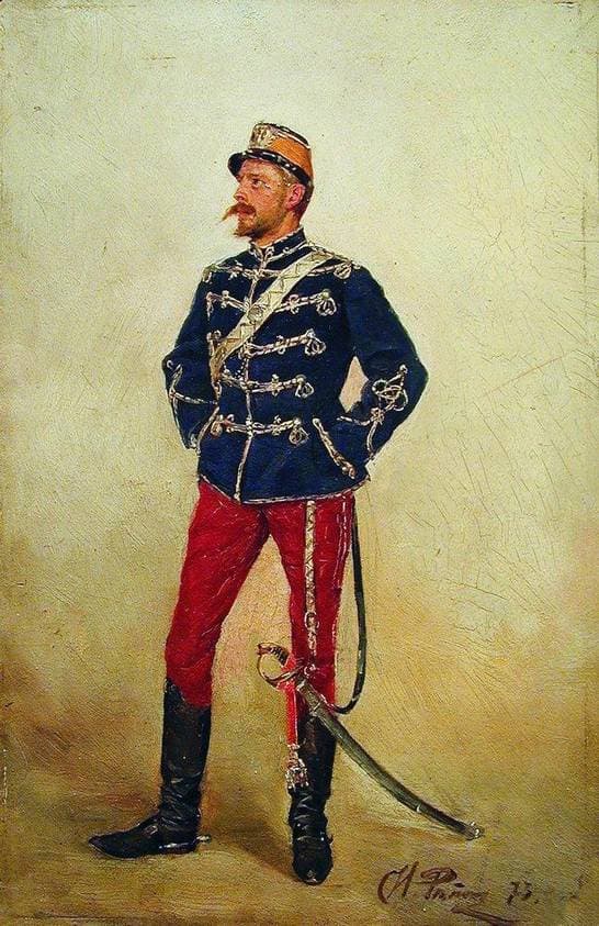 A young man in military uniform — Ilya Repin