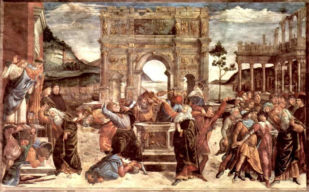 Scene from the Life of Moses — Sandro Botticelli