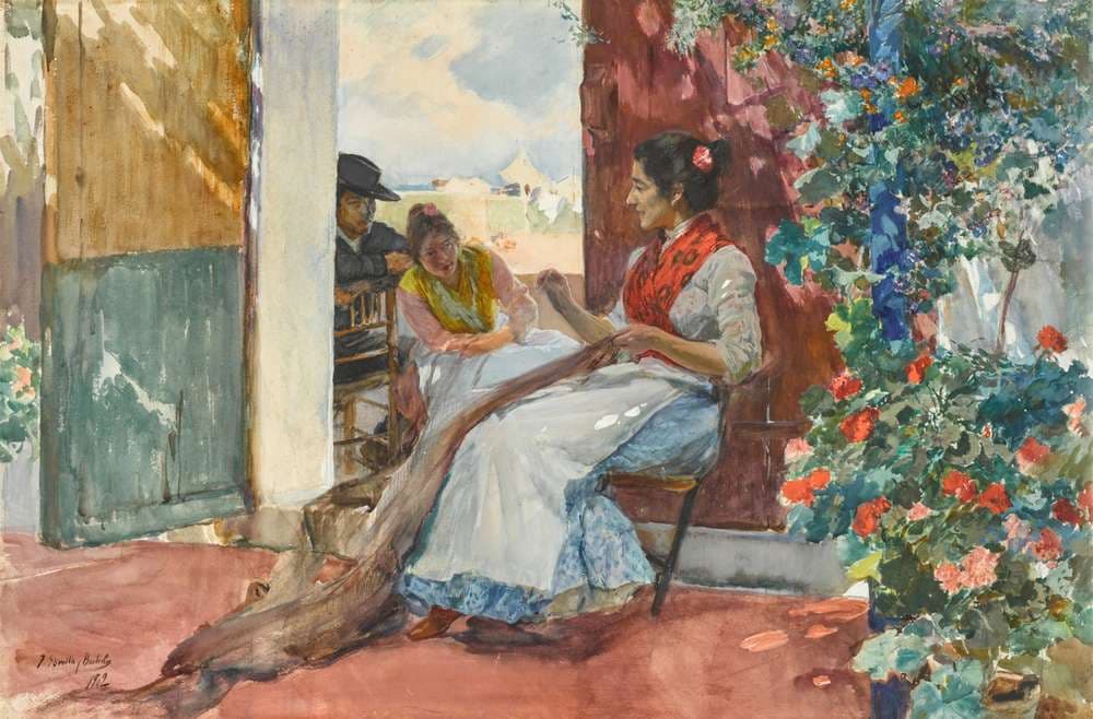 Mending the nets — Joaquín Sorolla