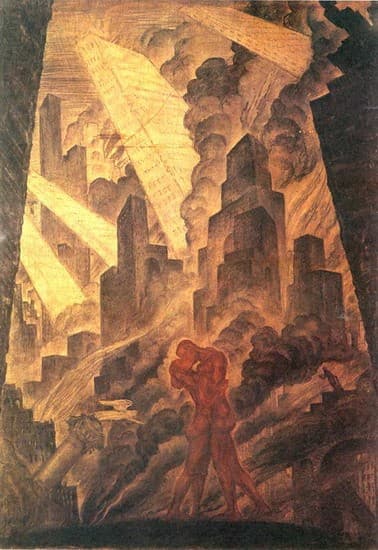 The Kiss — Mstislav Dobuzhinsky