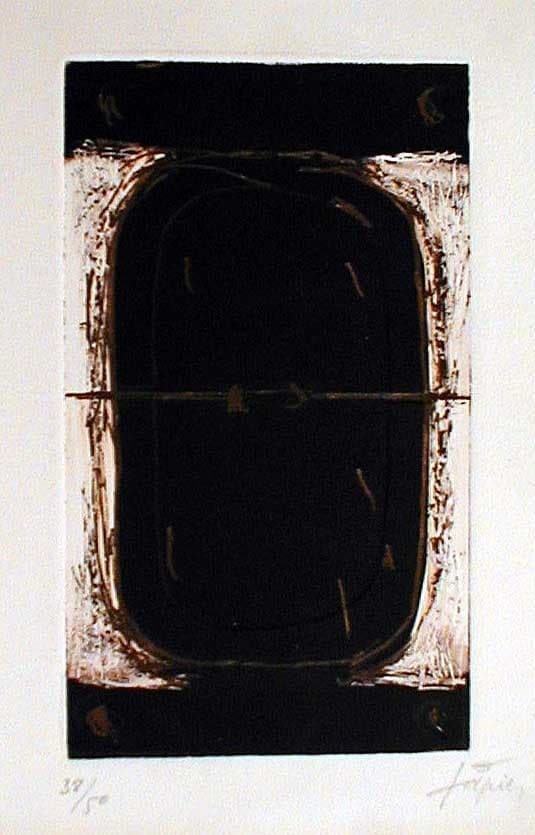 Etching in Brown and Burnt-Sienna — Antoni Tàpies