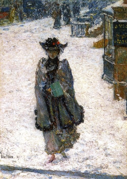 Street Scene, Christmas Morning — Childe Hassam