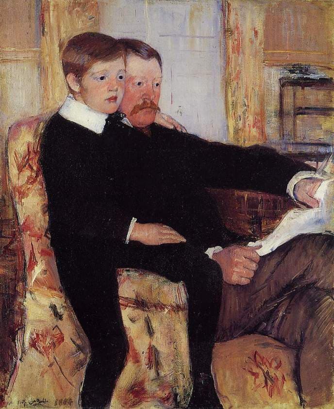 Portrait of Alexander J. Cassat and His Son Robert Kelso Cassatt — Mary Cassatt