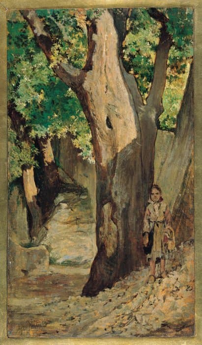 Little girl in the woods — Giovanni Fattori
