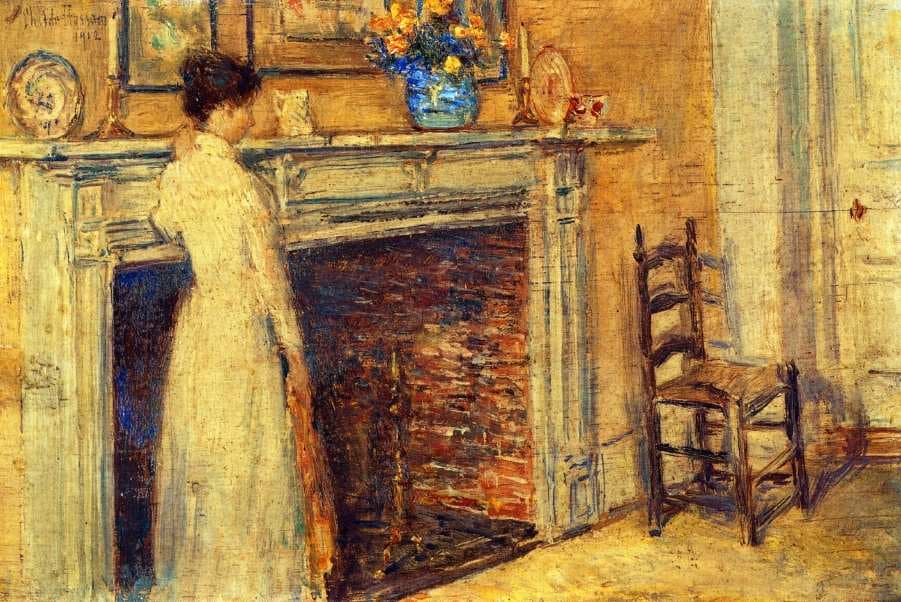 The Fireplace — Childe Hassam
