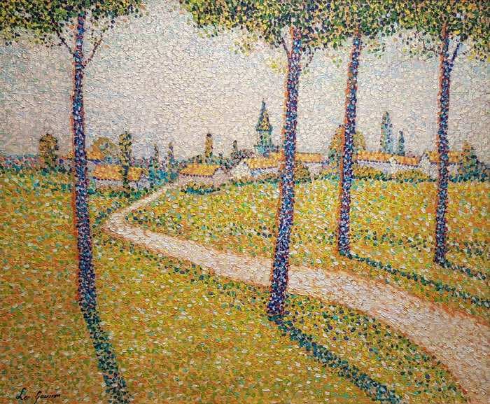 Village derrière les arbres — Léo Gausson